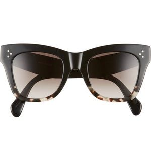 Celine 50mm Gradient Butterfly Sunglasses (Black/ Grey Havana/ Brown)